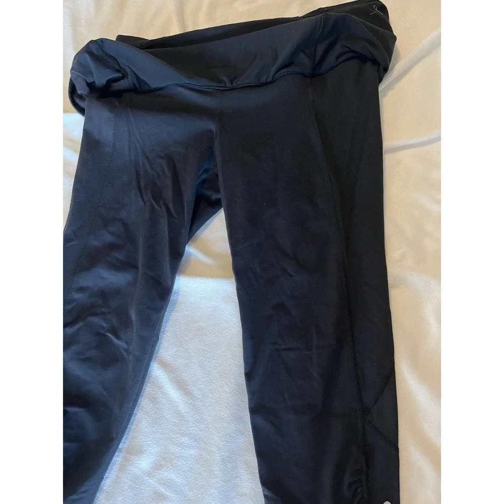 Athleta Elation‎ 2 In 1 Skirt Cropped Leggings Workout Black Size Small